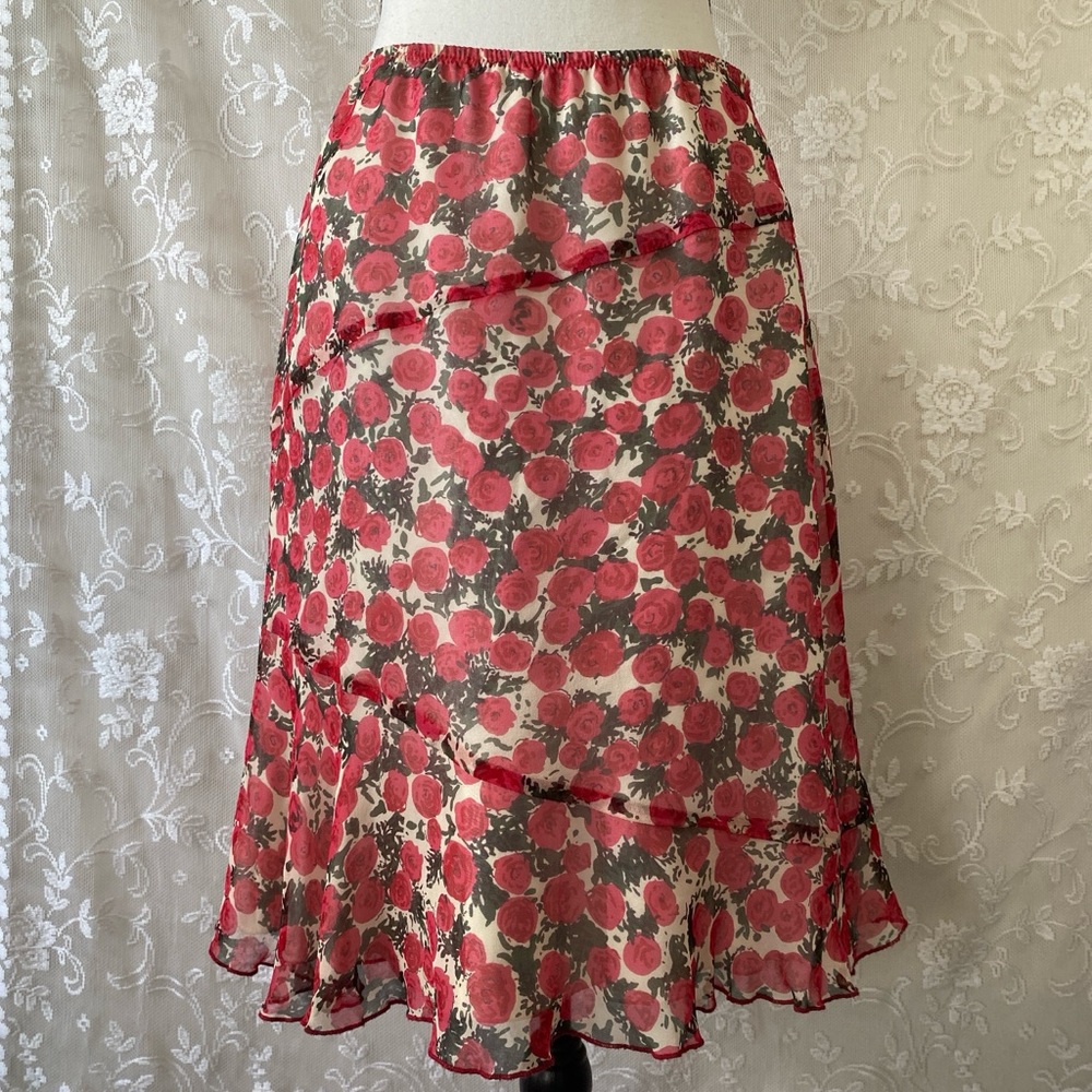 anna sui floral midi skirt ♥️